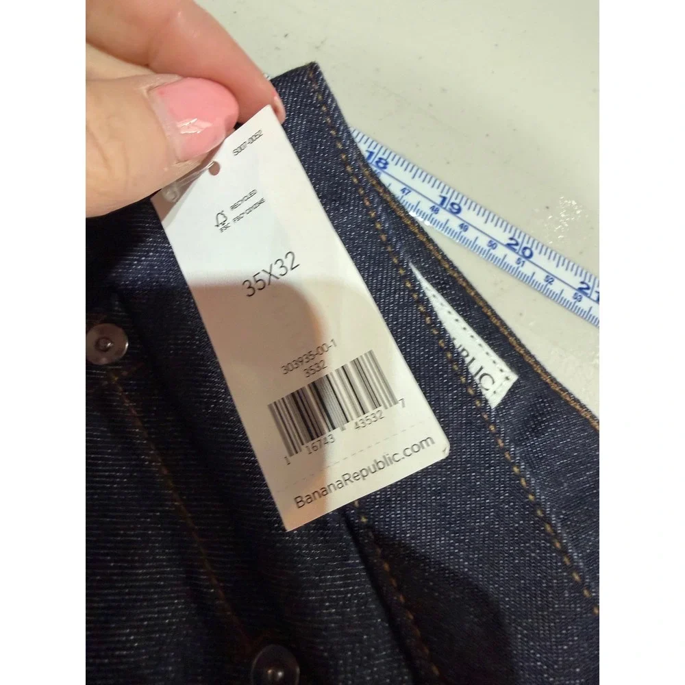 NWT‎ Banana Republic Slim Rinse Denim Mens 35x32 Dark Wash Preppy Minimalist